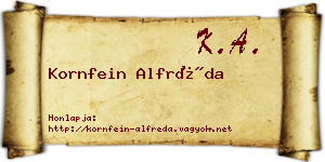 Kornfein Alfréda névjegykártya